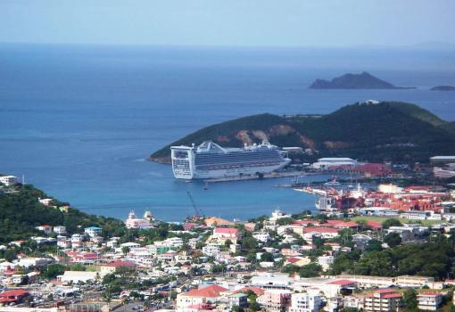 El Caribbean Princess en St Thomas (Caribe)